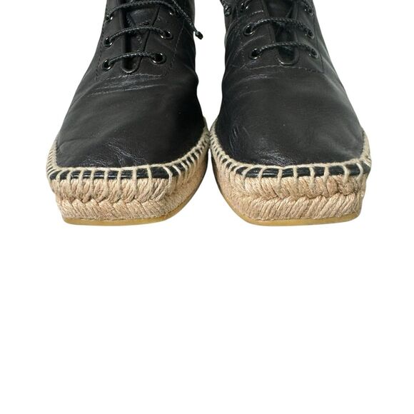 Frame Le Boston Leather High Top Espadrilles Booties Size 38.5 EU 7.5 US - Picture 16 of 16